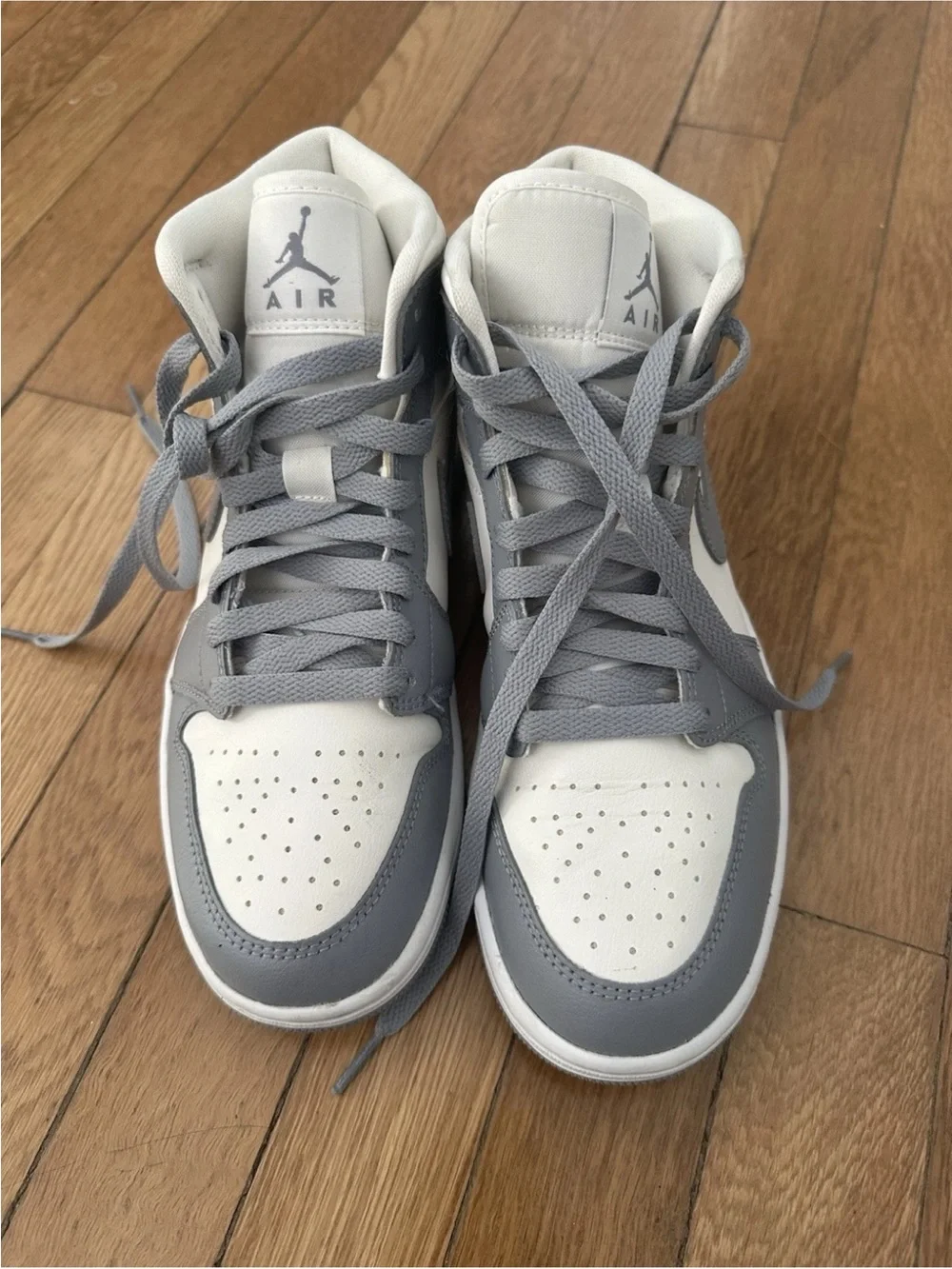 Nike Air Jordan Women's Mid-Top Sneakers in Gray and White